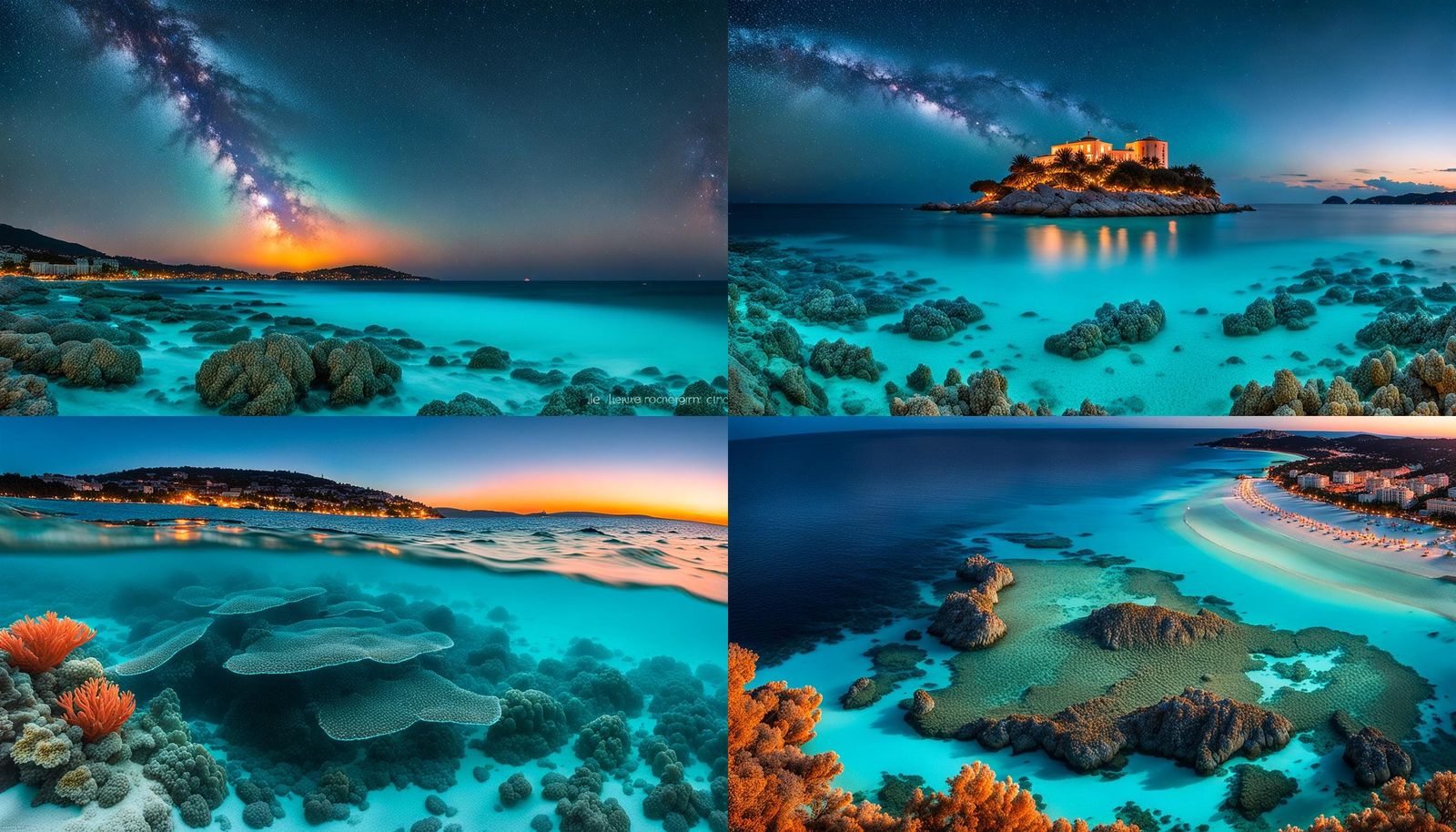 Tropical Azure Dome: A Serene Coastal Night