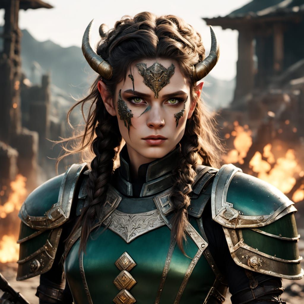 Teifling Paladin in Dark Fantasy Art Style