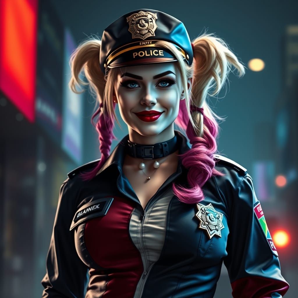 Harley Quinn in Epic Cinematic Police Uniform