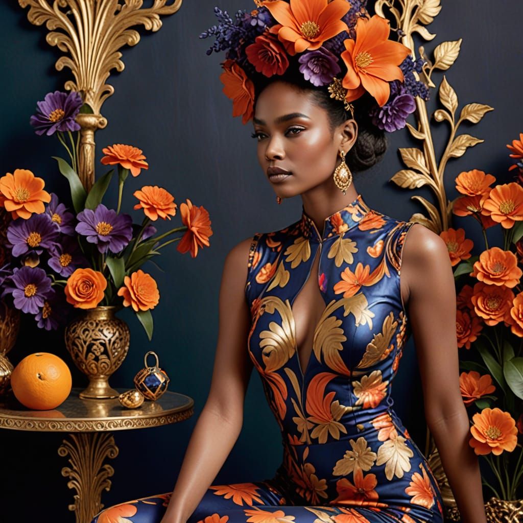 Psychedelic Garden Bloom with Cosmic Mystery