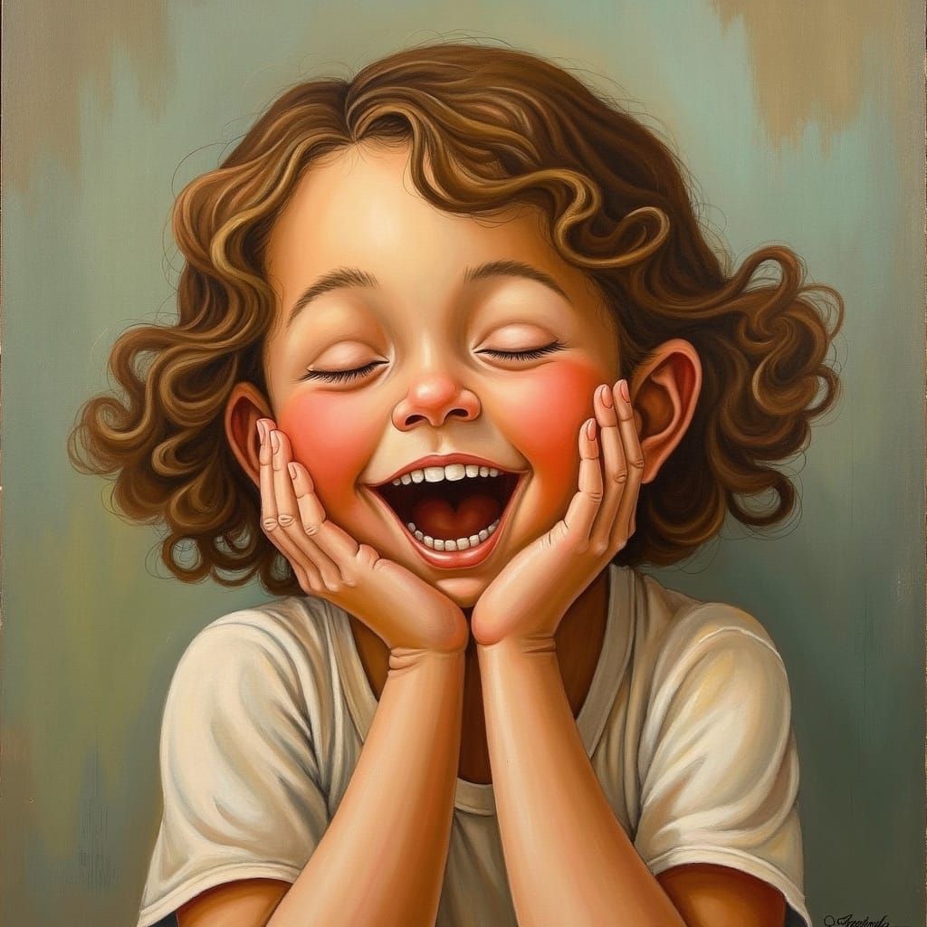 Child in Giggles, Inspired by Classic Portraiture
