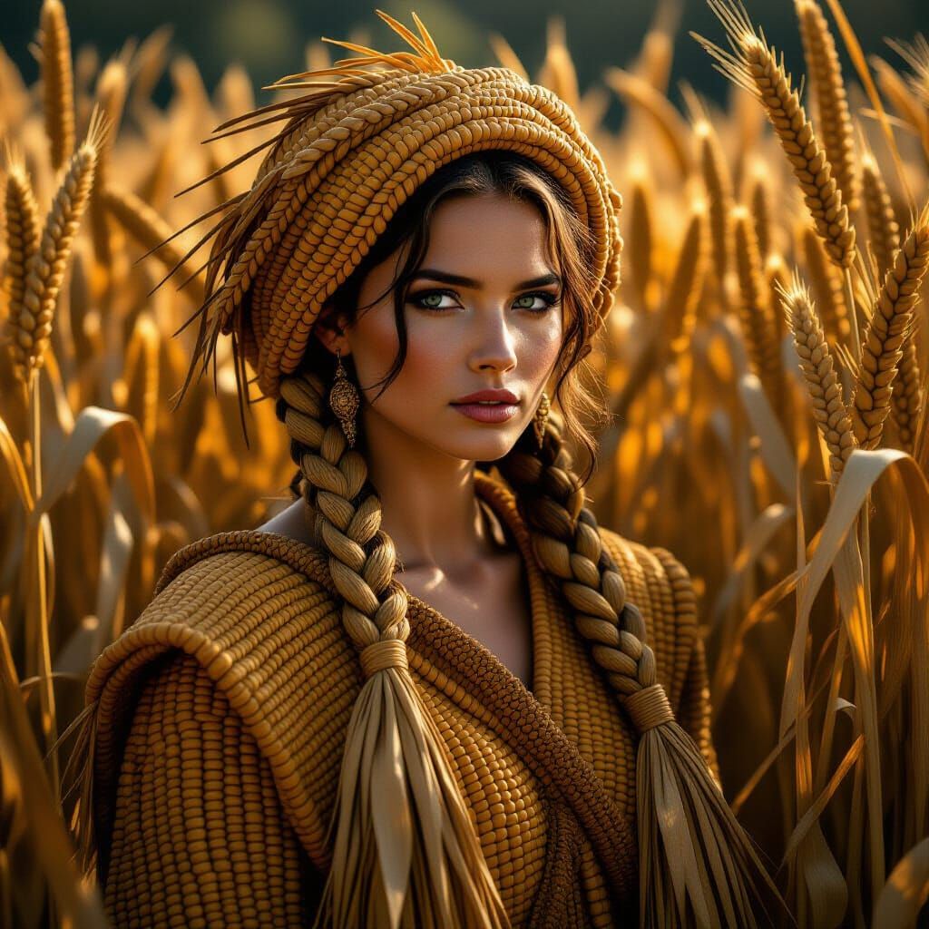 Demeter Sculpture in Cinematic Chiaroscuro Lighting