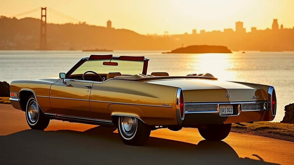 1970 Cadillac deVille Convertible at Sunset