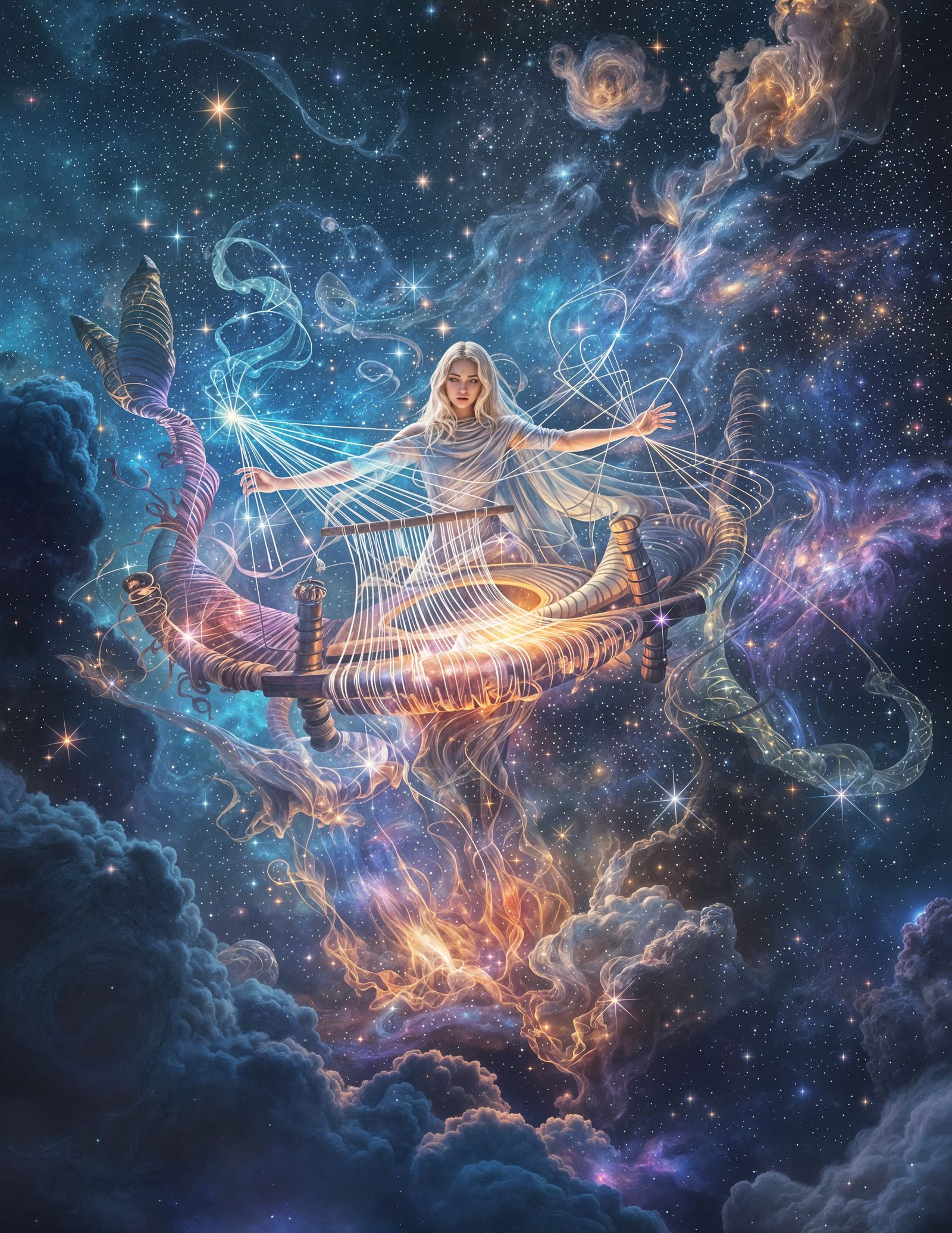 Ethereal Dream Weaver Weaves Cosmic Tapestry