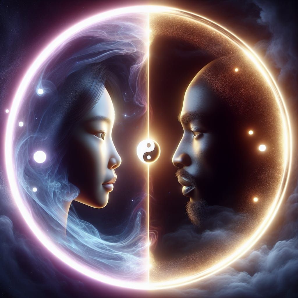 Ethereal Realm: Yin Yang Balance in a Magic Ring