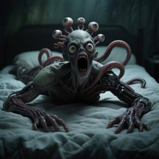 Grotesque Eldritch Transformation on Mattress in Cosmic Horr...