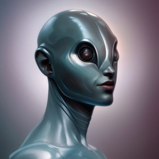 Hyperdetailed Portrait of a Grey Alien in Unreal Engine