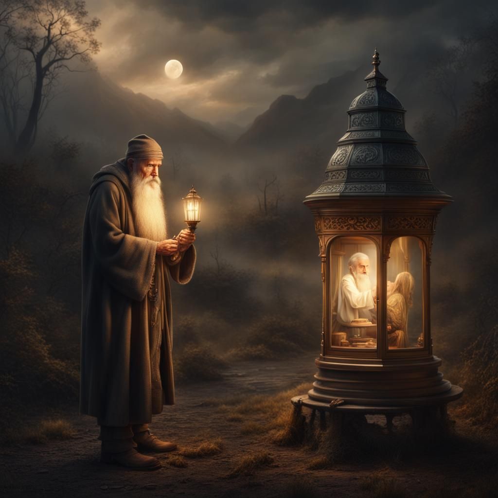 Hermit's Soul-Searching: Dramatic Digital Matte Painting