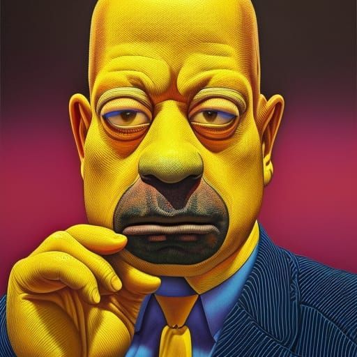 Intricate Portrait of Homer Simpson in Cartoonish Realism