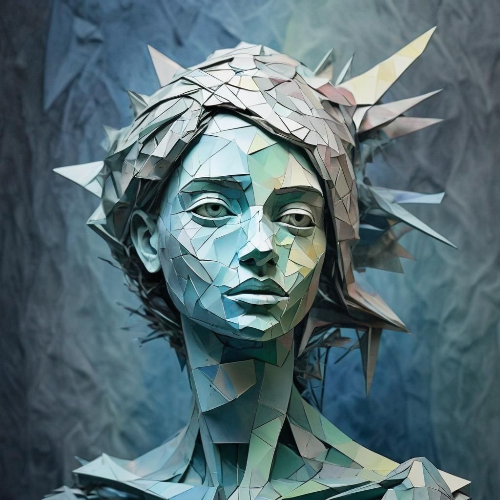 Guernica: Minimalist Cubist Watercolour Glitchcore