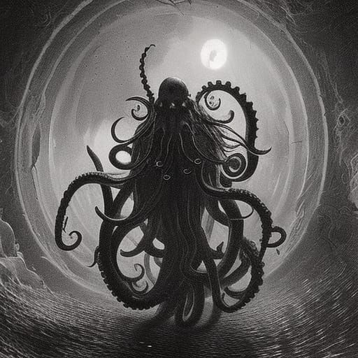 Eldritch Horror: Gothic Octopus in Shadow