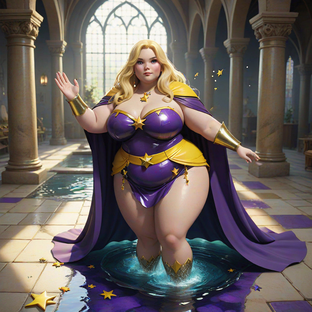Supergoddess in Vibrant Cape Saves Plus-Size Mermaid