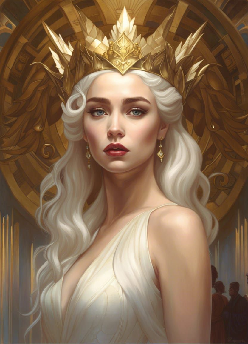 Daenerys Targaryen: Regal Beauty in Throne Hall