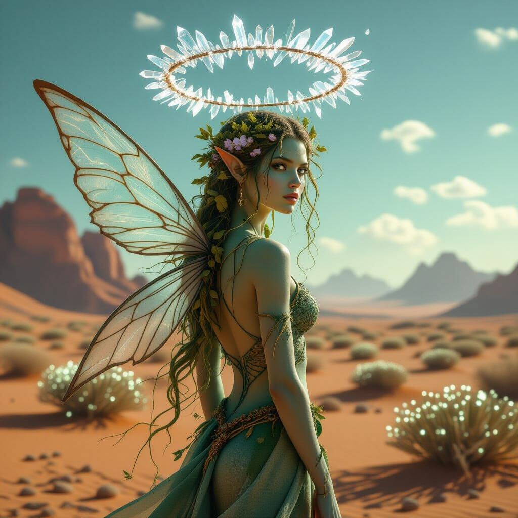 Desert Fairy with Crystal Halo