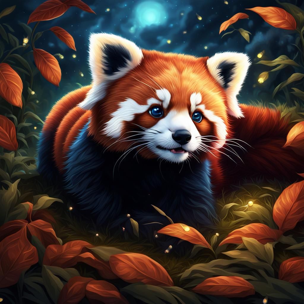 Adorable Red Panda in Hyper-Realistic Digital Art