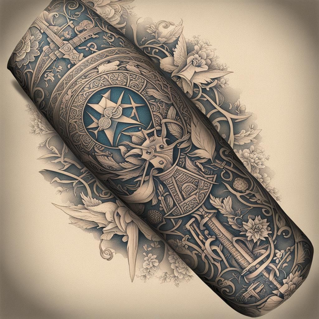 Ukrainian History Tattoo Sleeve Design