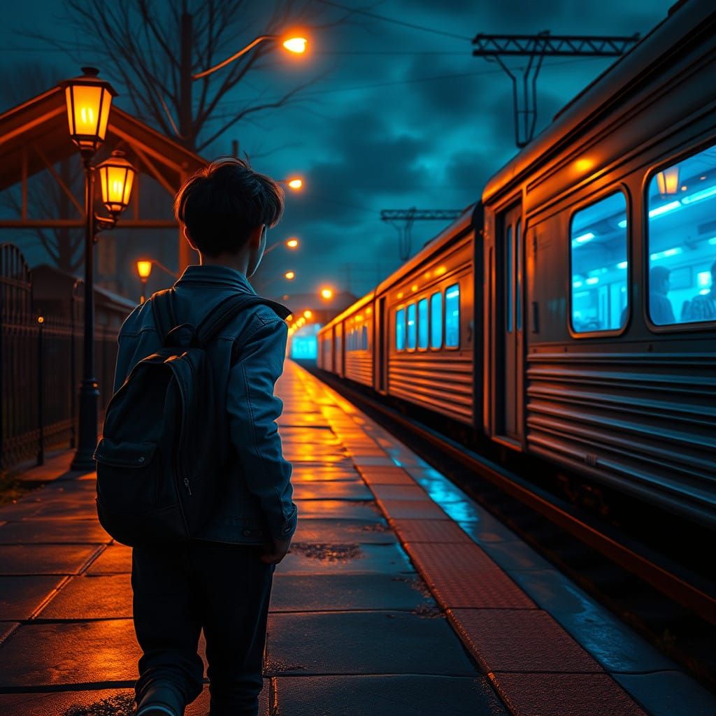 Teen Boy Sneaks Out to Mysterious Train Station at Night