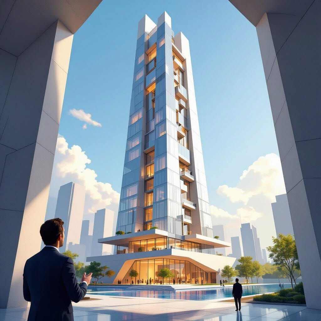 Skyscraper Design for Tall Residents in Modern Style