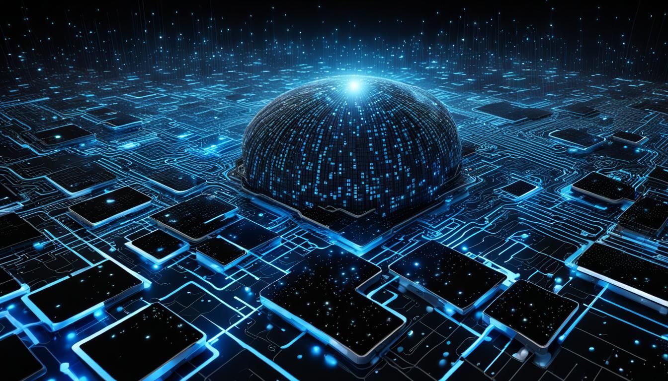 Futuristic Cloud Computing and Digital Network Illustration