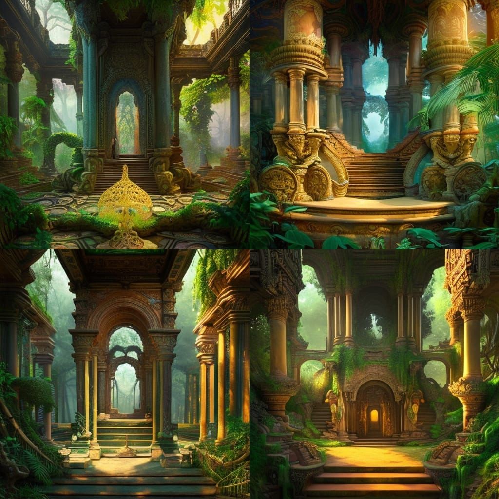 Jungle Temple Ruins with Magic Library Academy