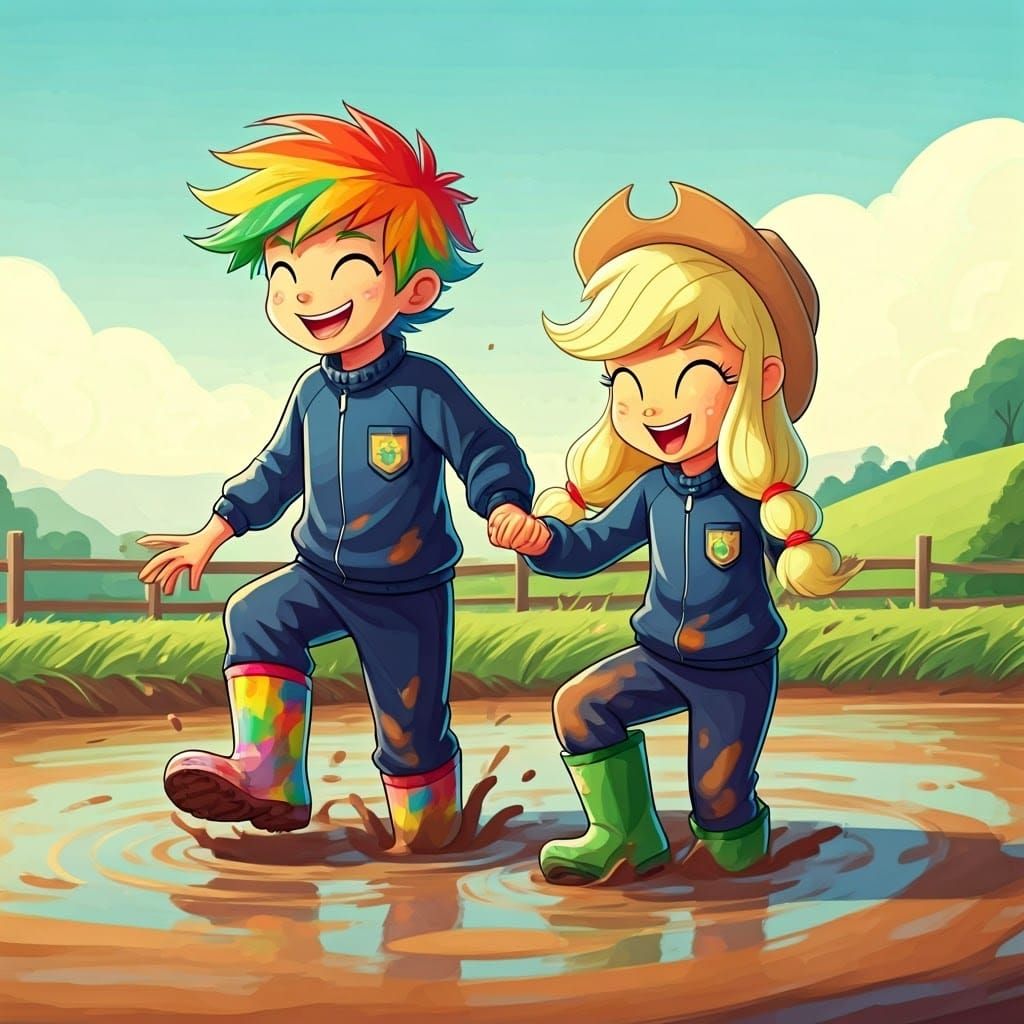 Kids' Muddy Fun: A Whimsical Impression