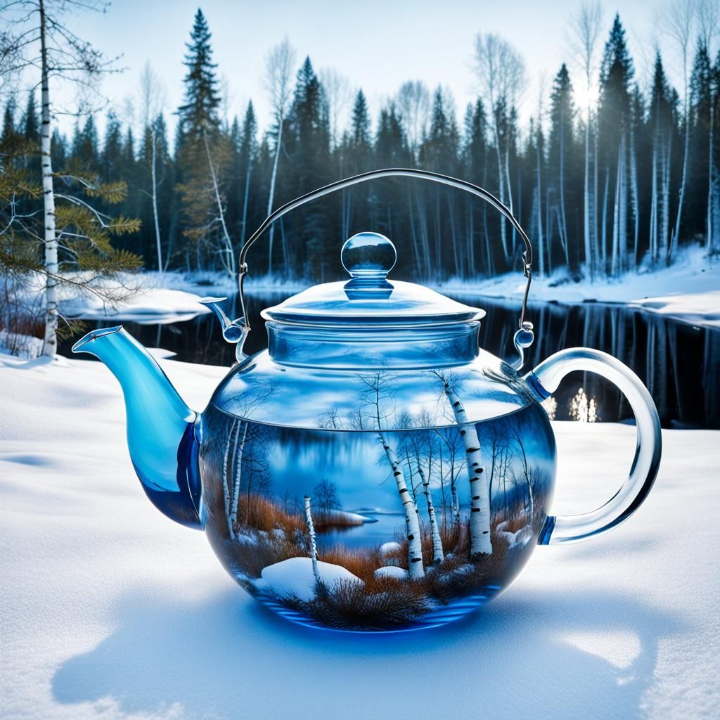 Winter Tempest in Teapot: Detailed Lake Scene