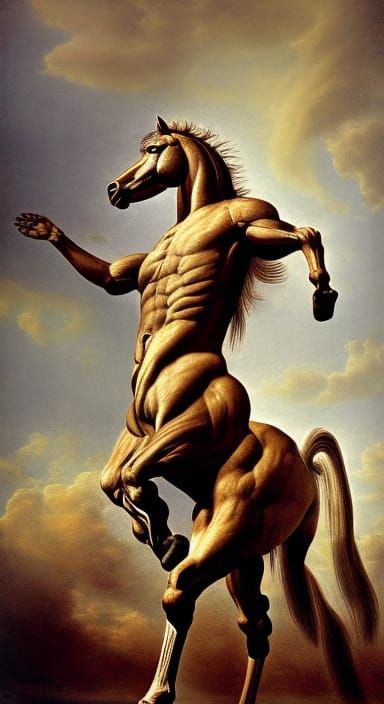 Majestic Centaur Sculpture in Rich Colors