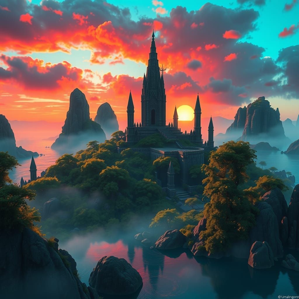 Mystical Island Paradise: Fantasy Concept Art