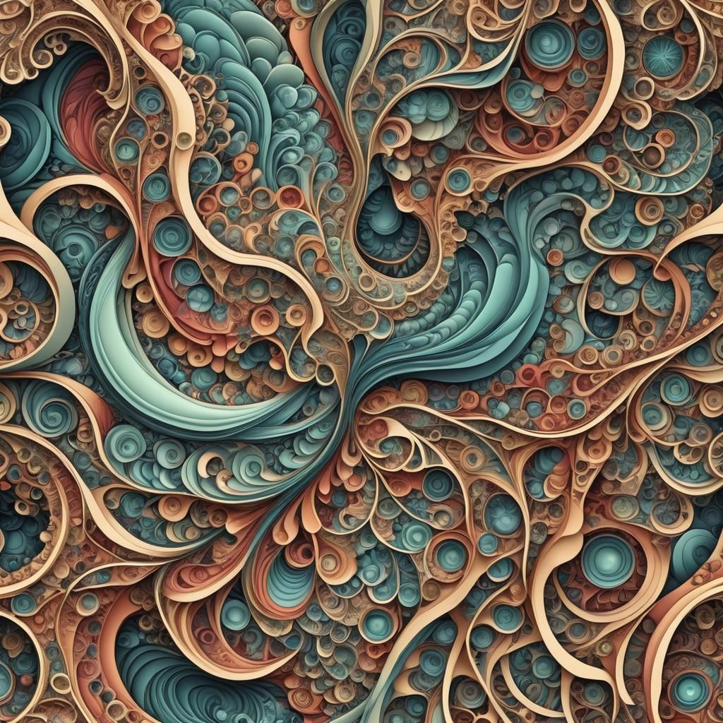 Abstract Vector Fractal with 3D Shading