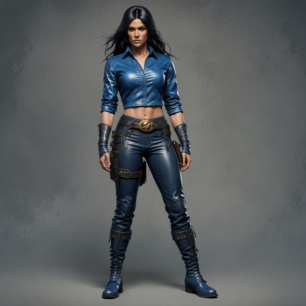 Muscular Boxer Woman in Detailed Matte Painting