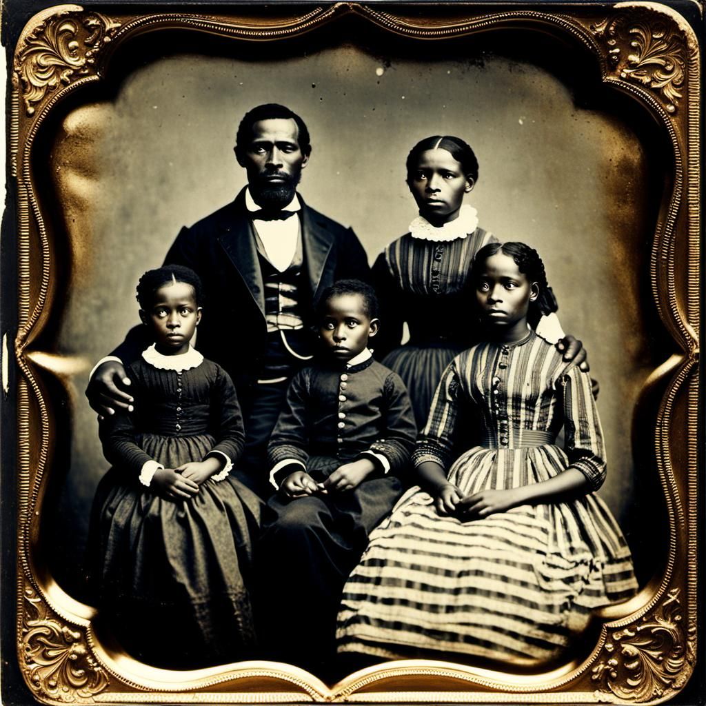 Mourning Family: An Ambrotype Photograph of an African Ameri...