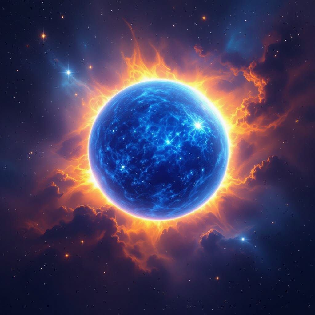 Colossal Blue Sun in Nebula