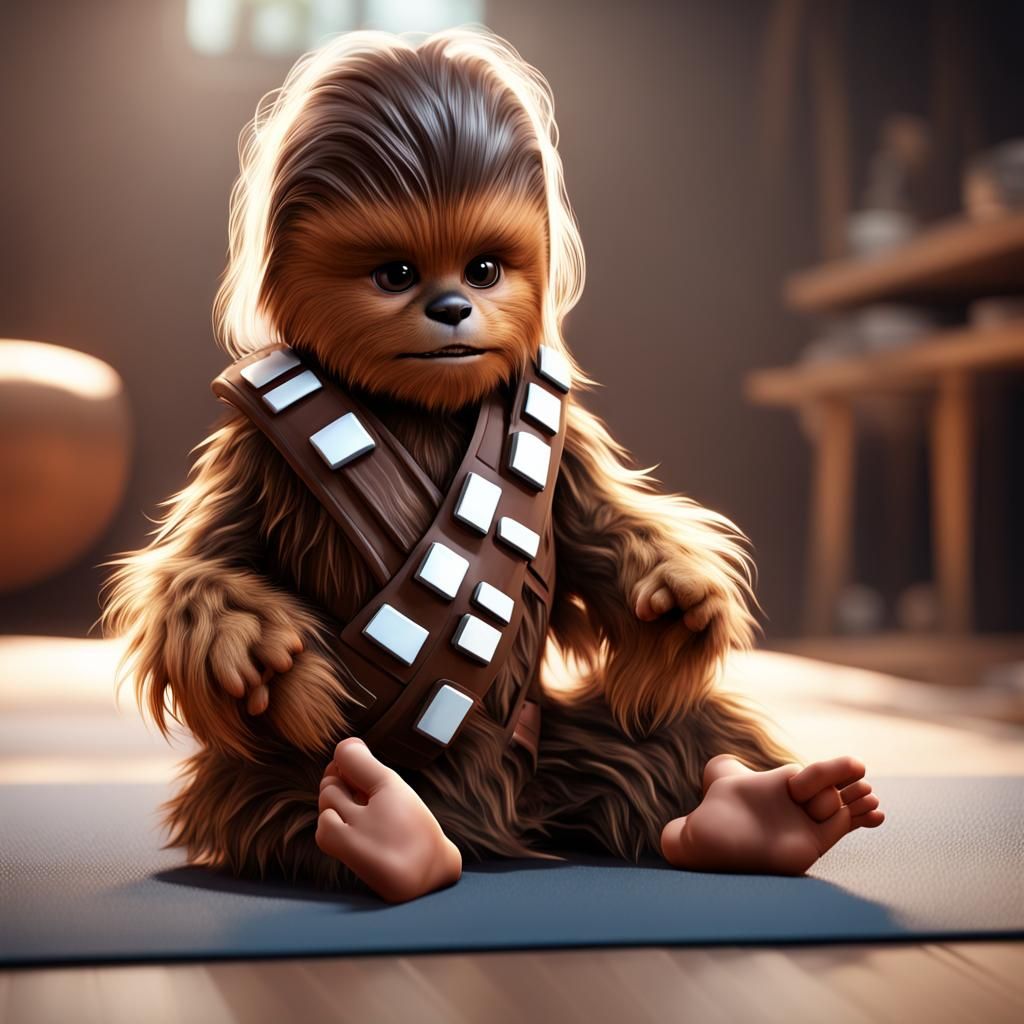 Baby Chewbacca Does Yoga: 3D Game Cinematic