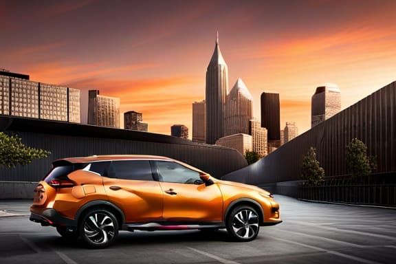 Metallic Orange Nissan Rogue S Car