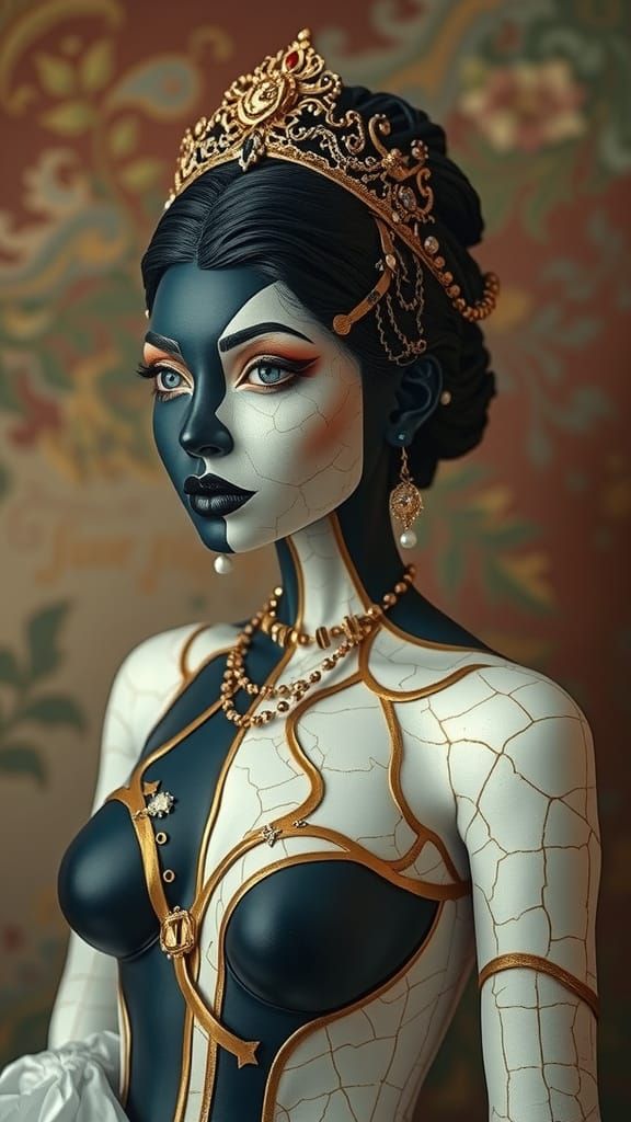 Luxurious Lady in Fabergé Egg-Inspired Body Art