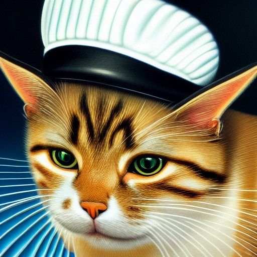 Cat in Chef's Hat: Hyperrealistic Digital Art