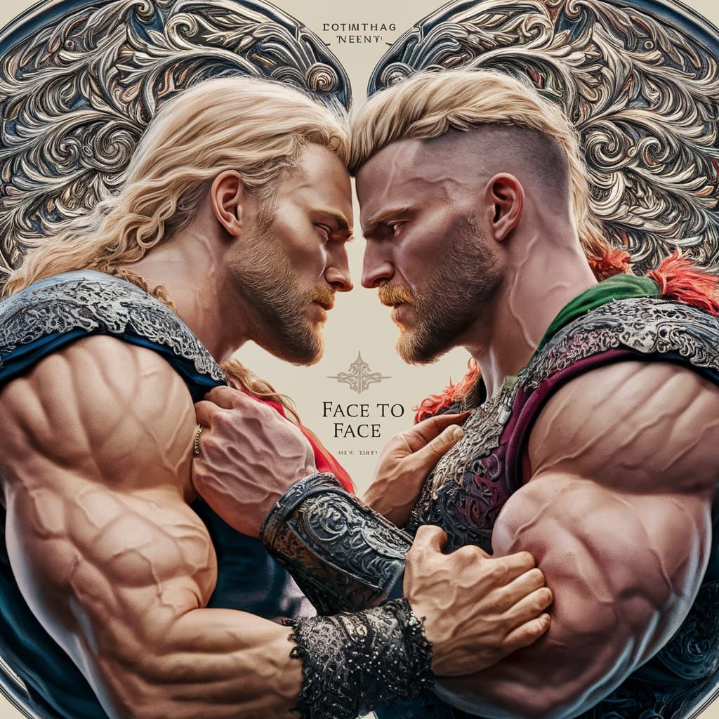 Powerful Vikings face to face