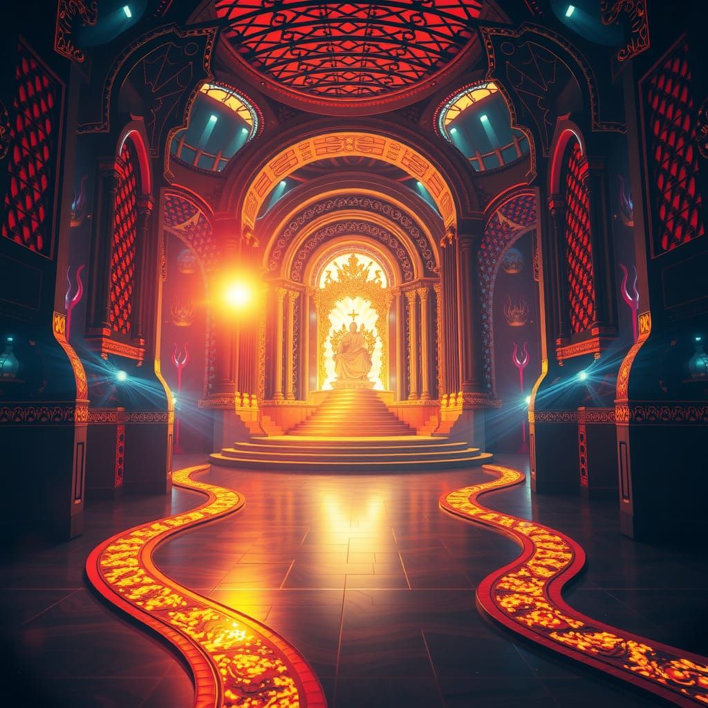 Ethereal Gateway Radiates Light in Surreal Matte Painting