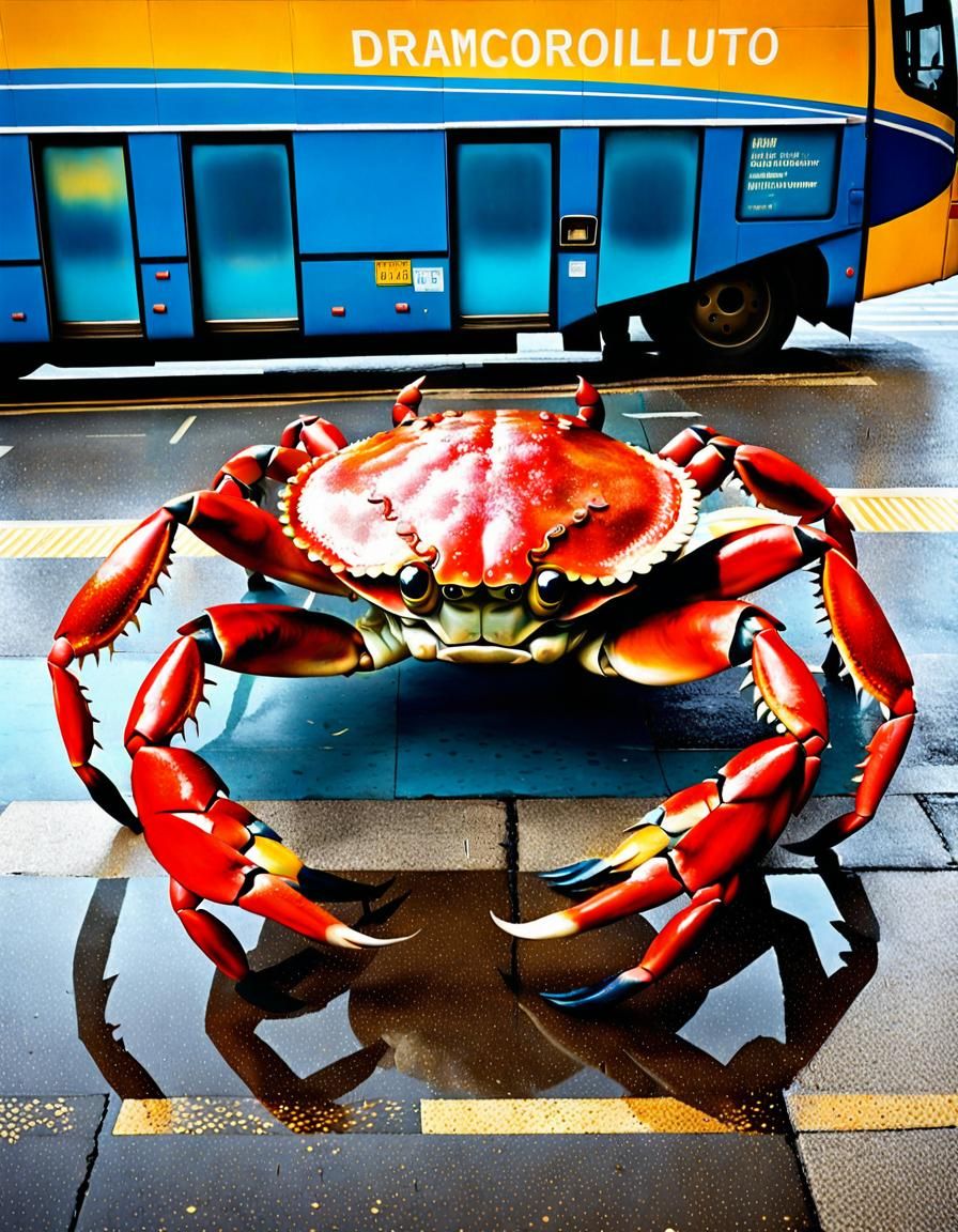 Giant crab in the street