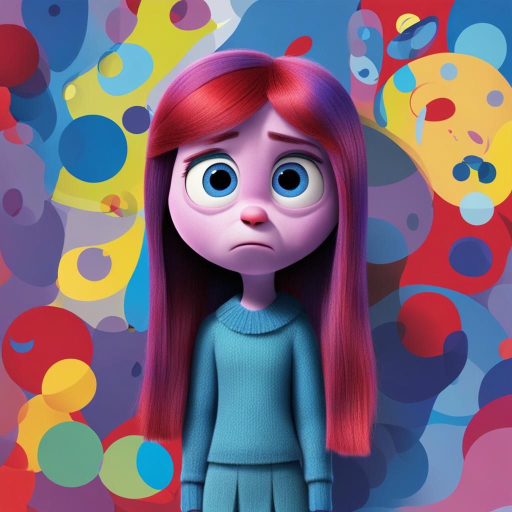 Abstract Sadness: Minimalist Inside Out Character