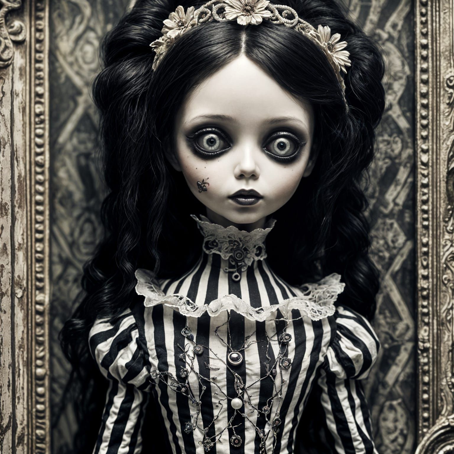 Creepy Antique Doll in Detailed Matte Painting