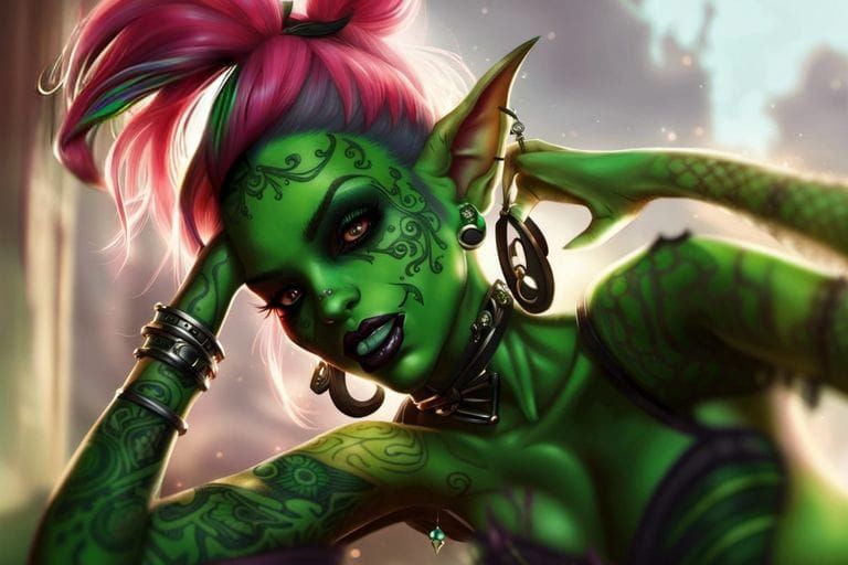 Goblin Girl Teen in Pixar Disney 3D Style