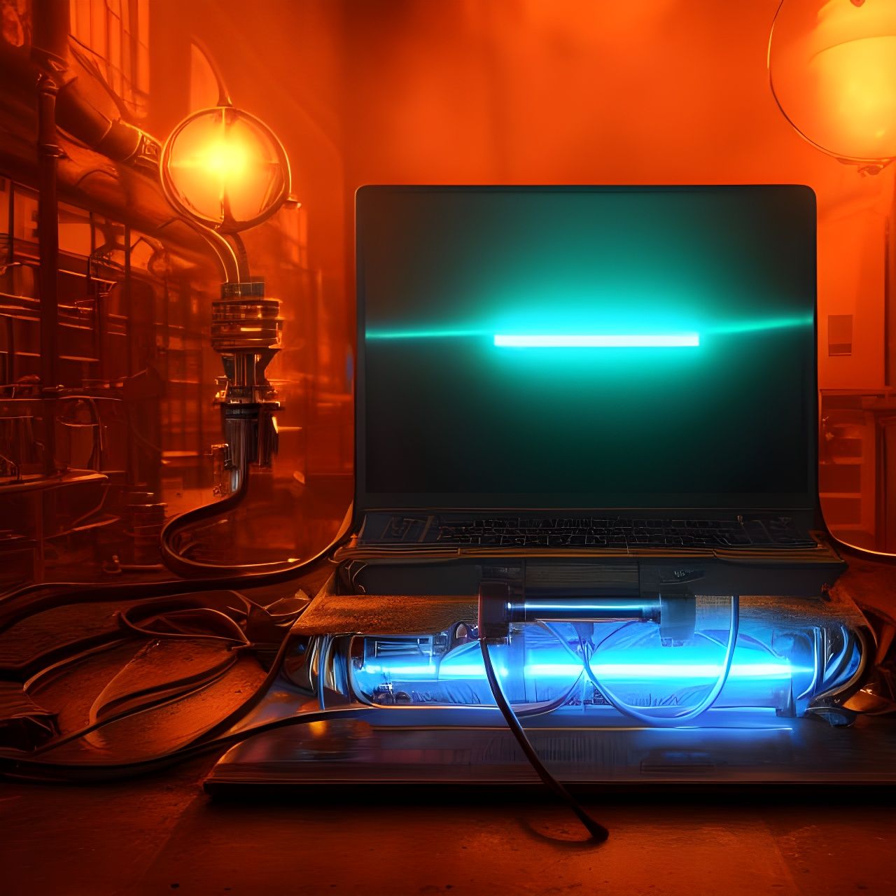 Electrical Steampunk Laptop