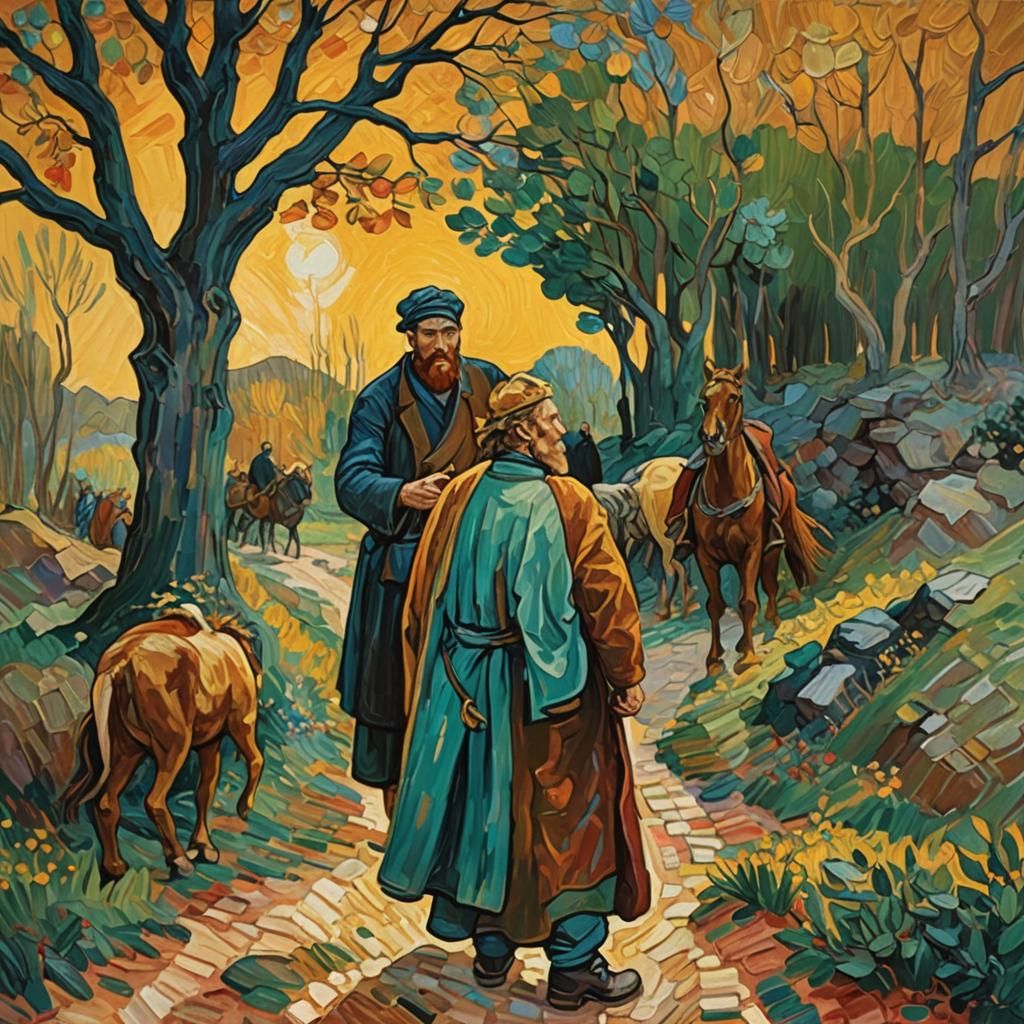 King Orders Daniel Lifted: Impressionist Gouache Painting