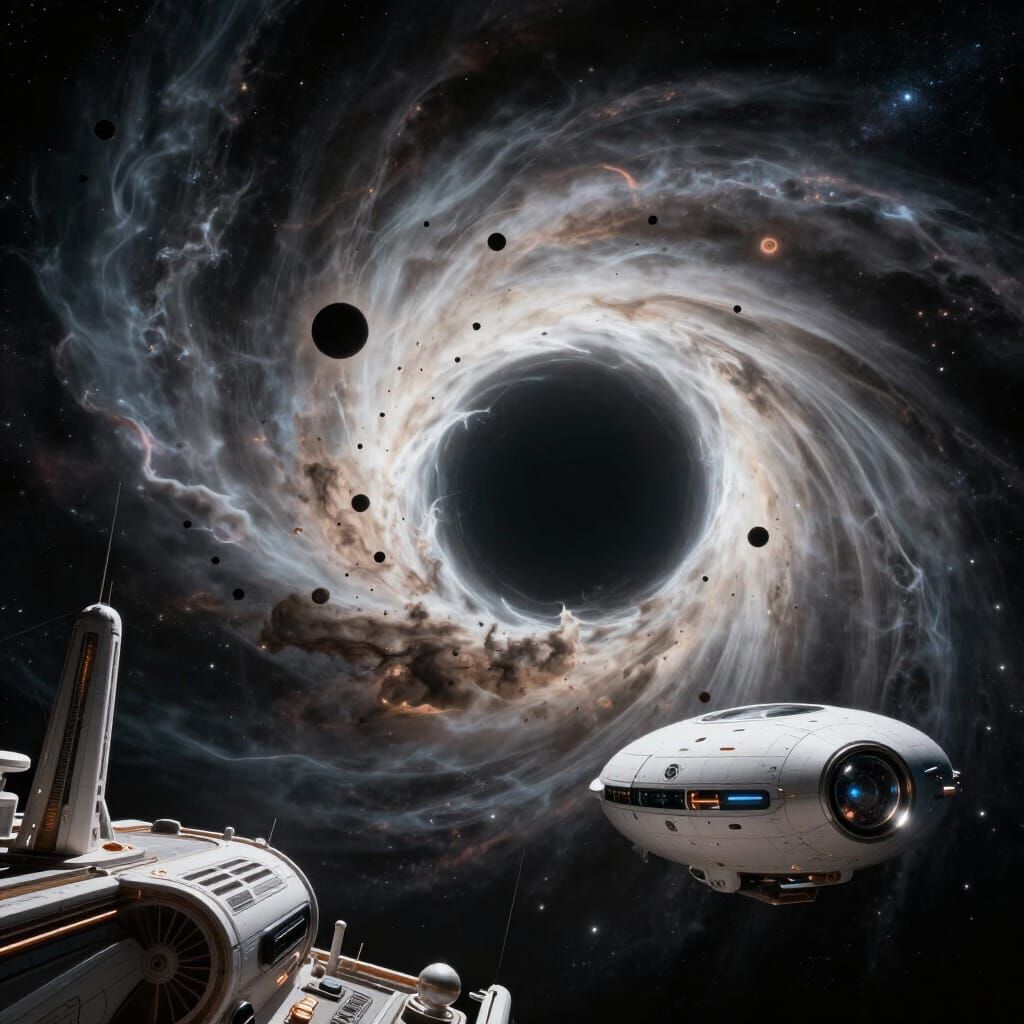 Wormhole Collision: Cosmic Grandeur in Hyperrealistic Style