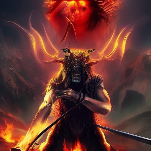 Epic Demon Slayer Digital Matte Painting