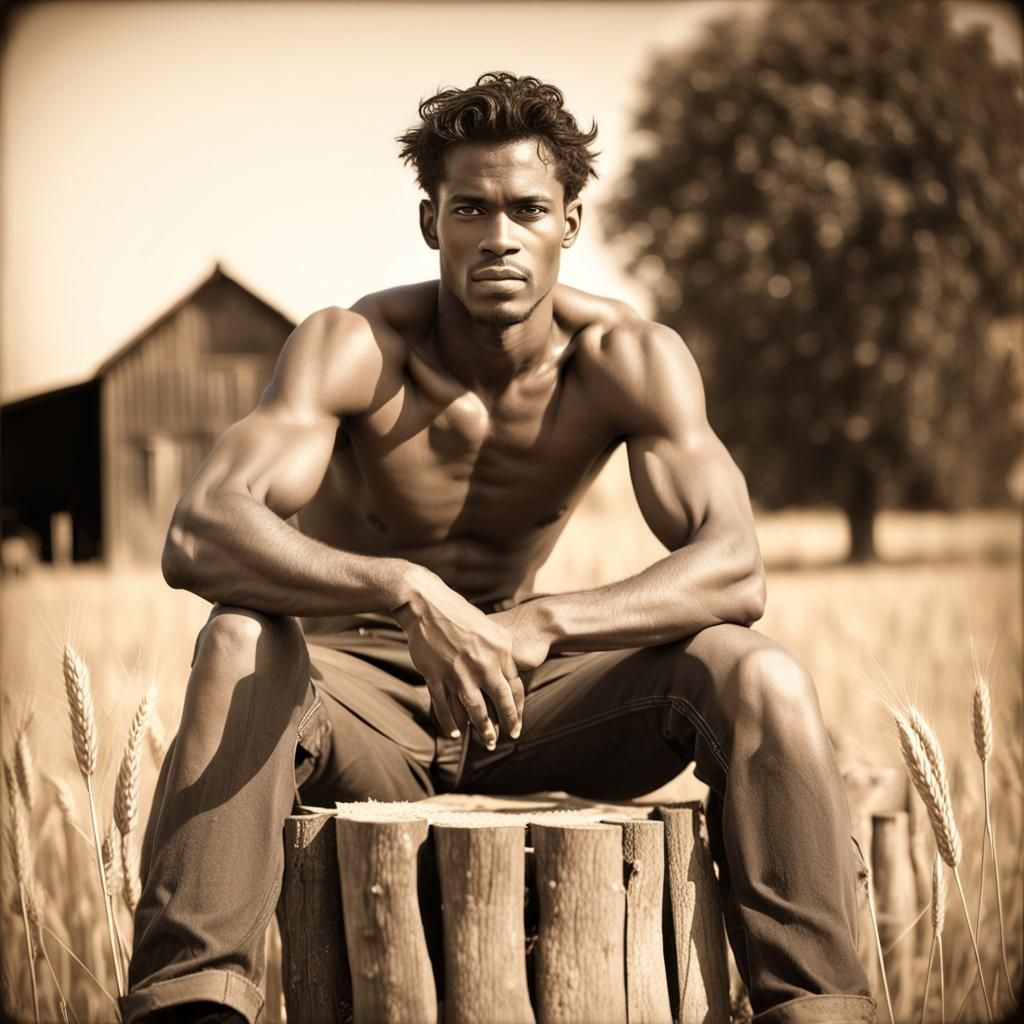 1930s Sepia Photo of Man in Dust Bowl