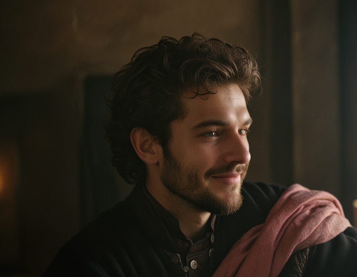 Hyper-Realistic Portrait of a Handsome Man with Soulful Eyes