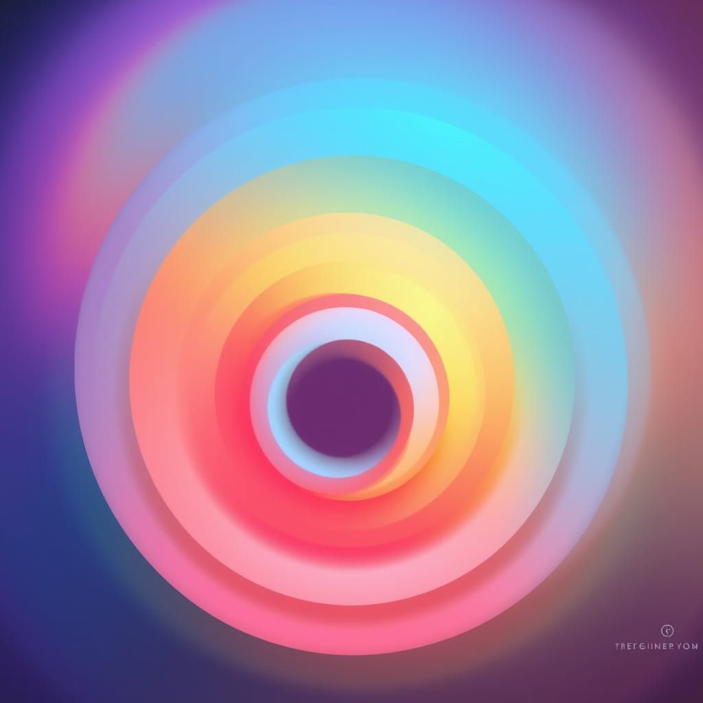 Vibrant Multi-Colored Concentric Circles in Gradient Style
