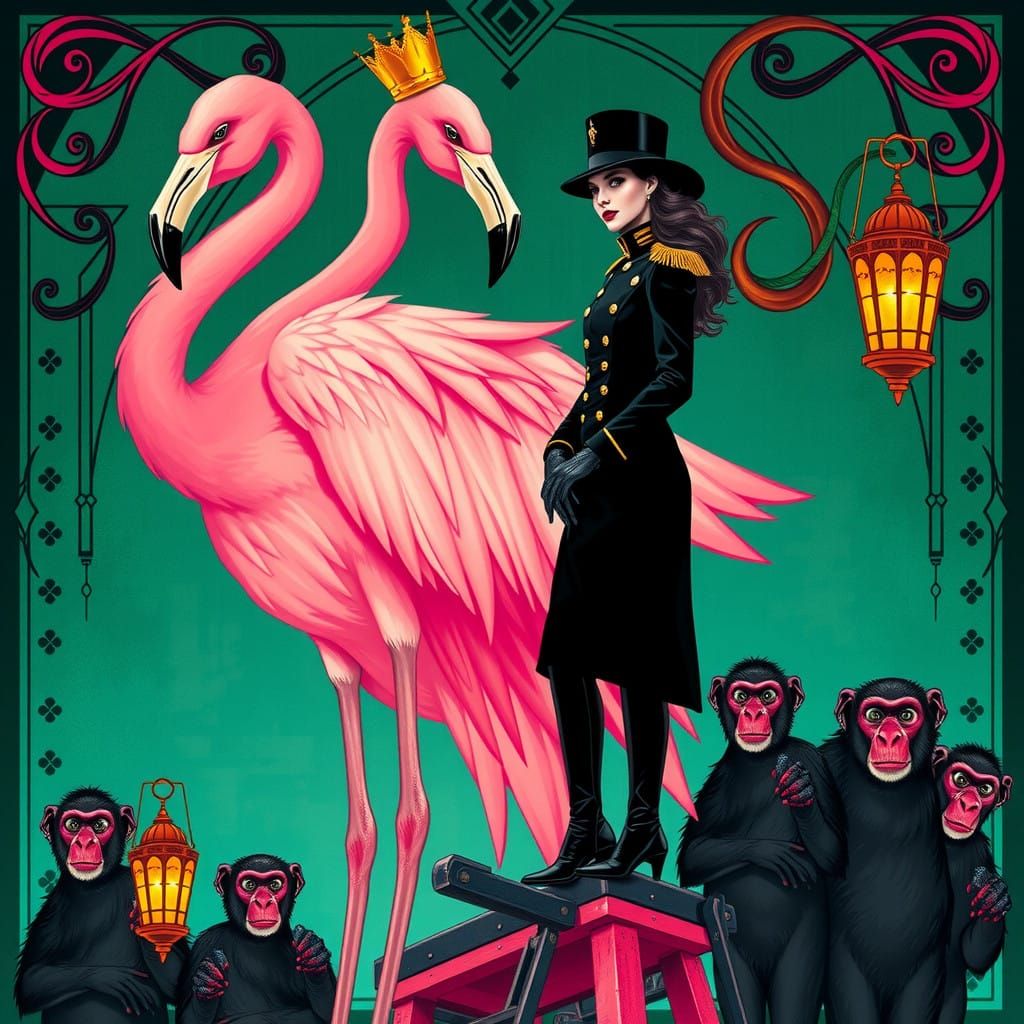 Goth Princess Confronts the Majestic King of the Flamingos i...